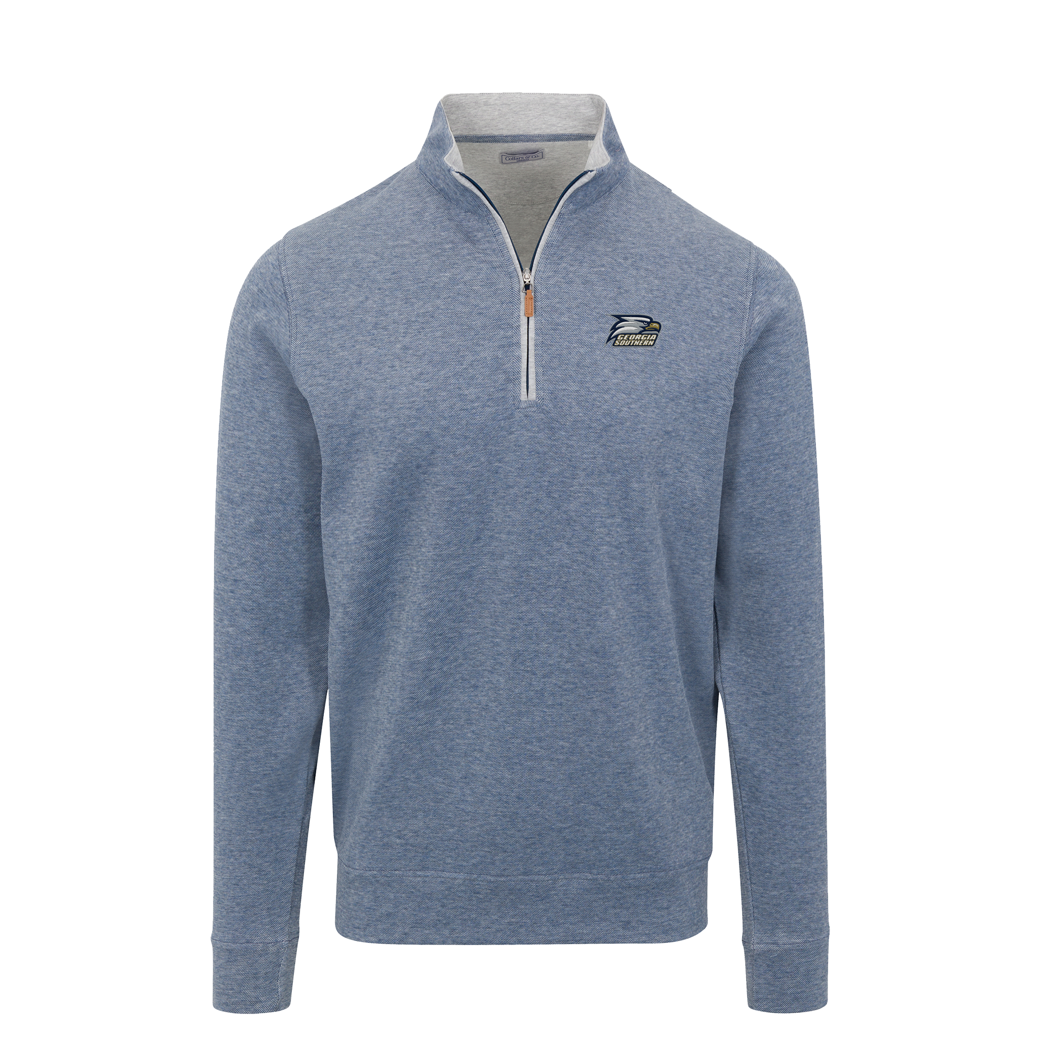 Georgia Southern Cloud Textured Quarter Zip Pullover Deep Ocean