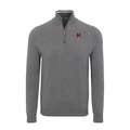 Miami Ohio Grey with Grey Trim Luxury Touch Cotton and Cashmere Quarter Zip Sweater