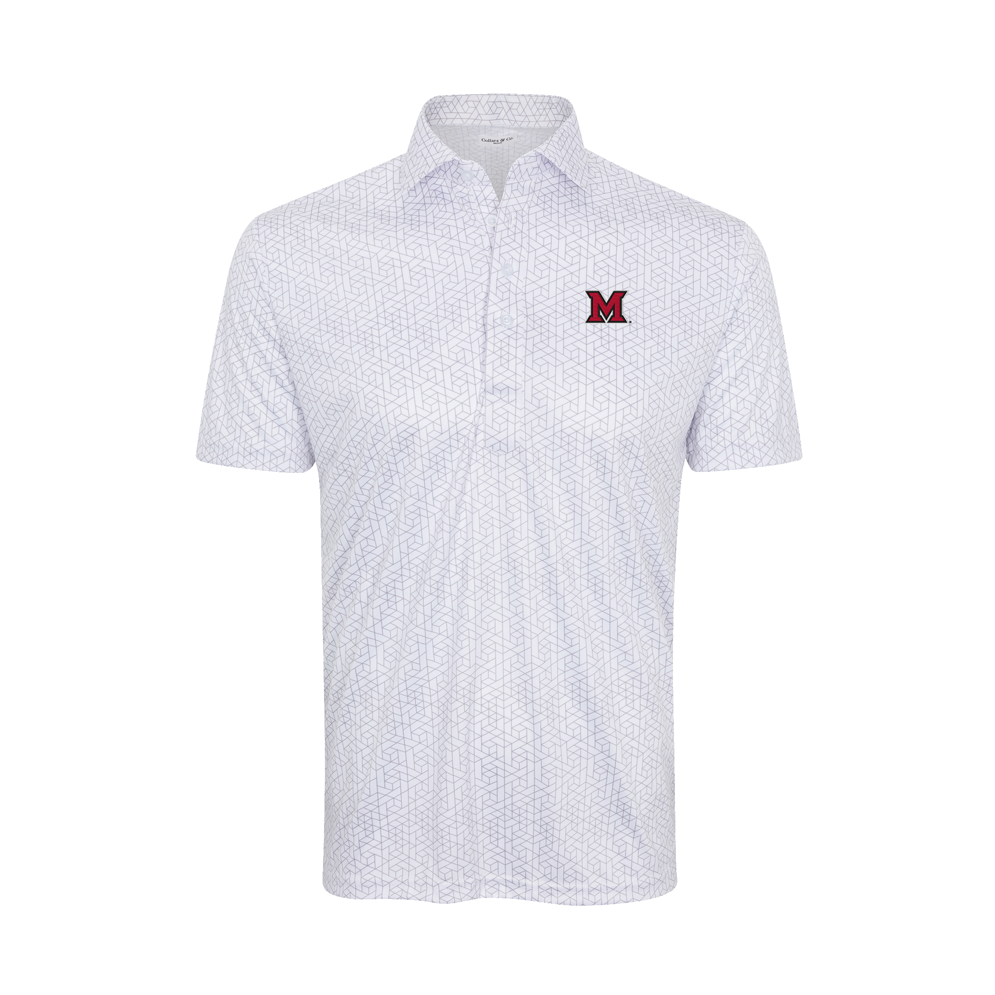 Miami Ohio Semi-Spread Collar Polo White Geo