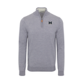 Michigan Grey Melange Cashmere Touch Australian Merino Quarter Zip Sweater