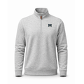 Michigan Heather Cloud Cotton Quarter Zip Pullover Light Grey