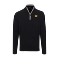 Michigan Black with White Trim Luxury Touch Cotton and Cashmere Quarter Zip Sweater