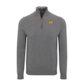 Michigan Grey with Grey Trim Luxury Touch Cotton and Cashmere Quarter Zip Sweater