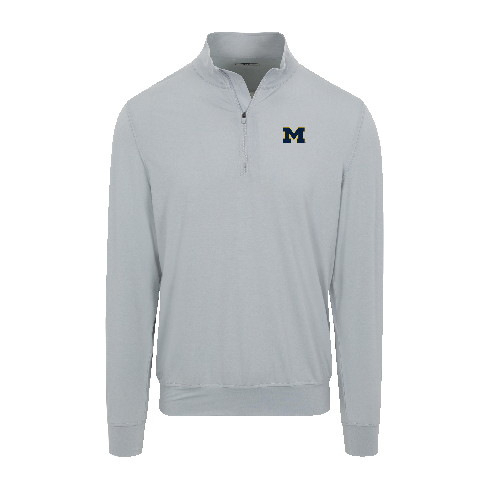 Michigan Velocity Performance Quarter Zip Light Grey