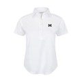 Michigan Women's Cap Sleeve Semi Spread Polo White