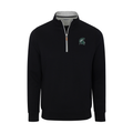 Michigan State Heather Cloud Cotton Quarter Zip Pullover Black with Light Grey Trim
