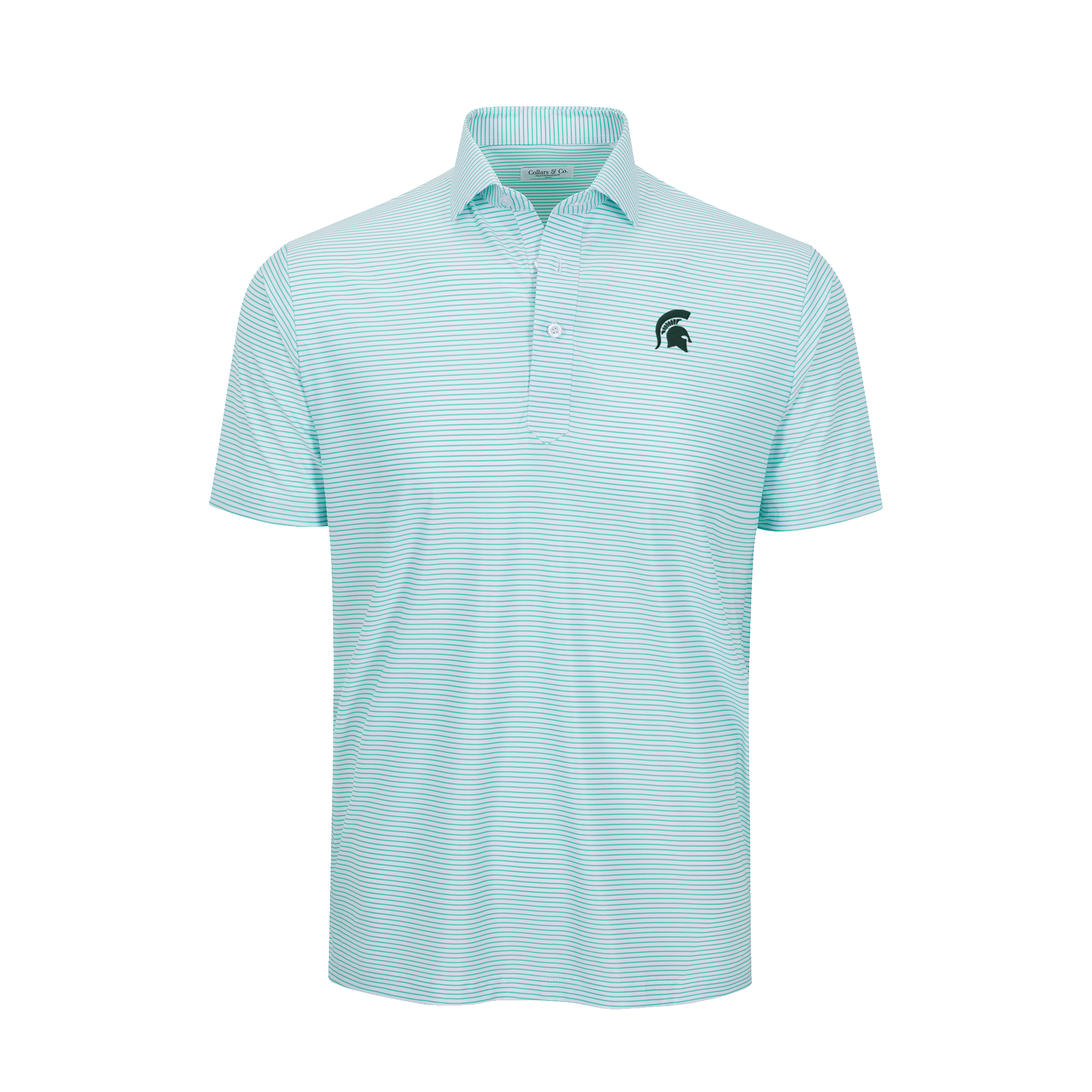 Michigan State Featherweight Flex Polo Augusta Green Stripe