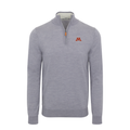 Minnesota Grey Melange Cashmere Touch Australian Merino Quarter Zip Sweater