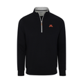Minnesota Heather Cloud Cotton Quarter Zip Pullover Black with Light Grey Trim