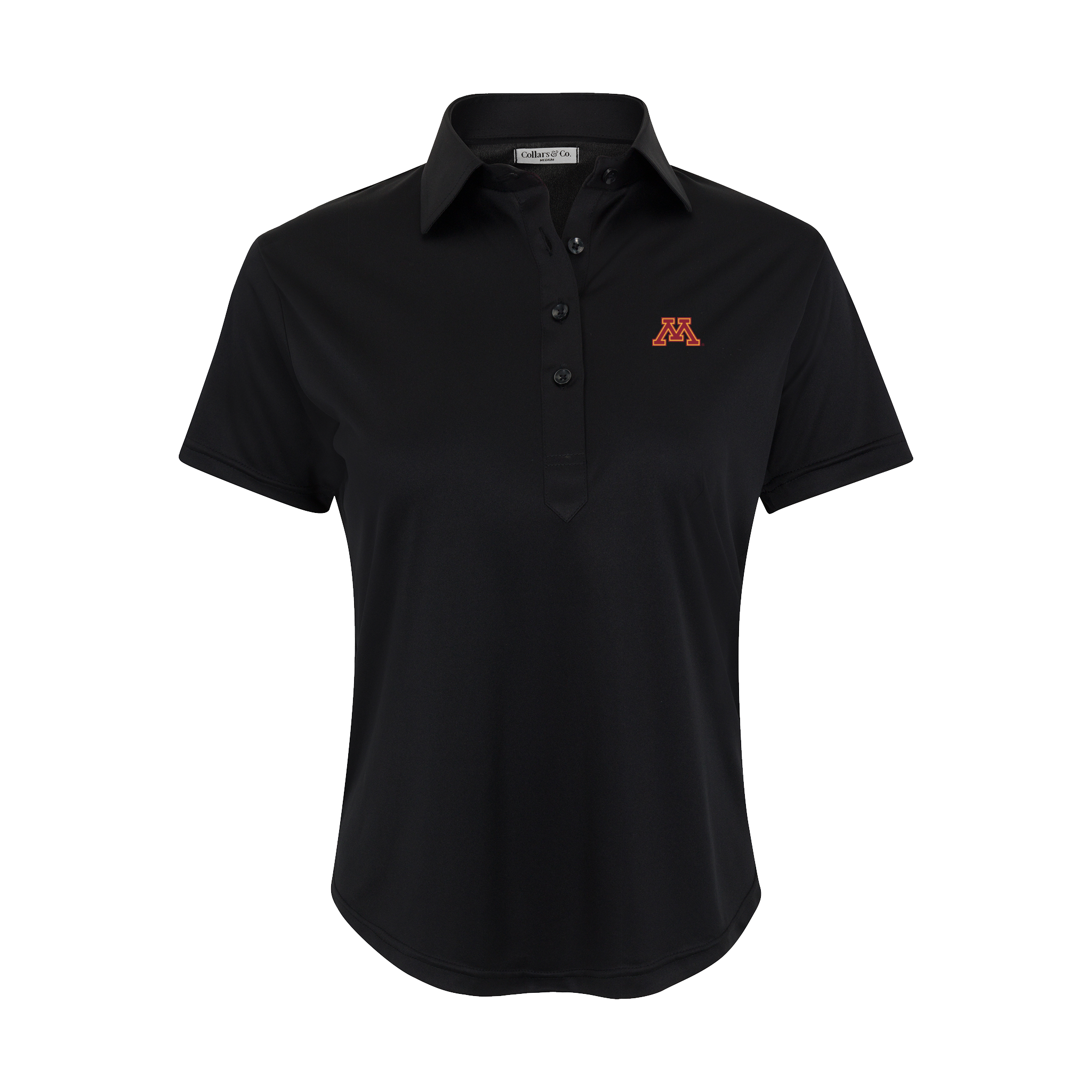 Minnesota Women's Cap Sleeve Semi Spread Polo Black
