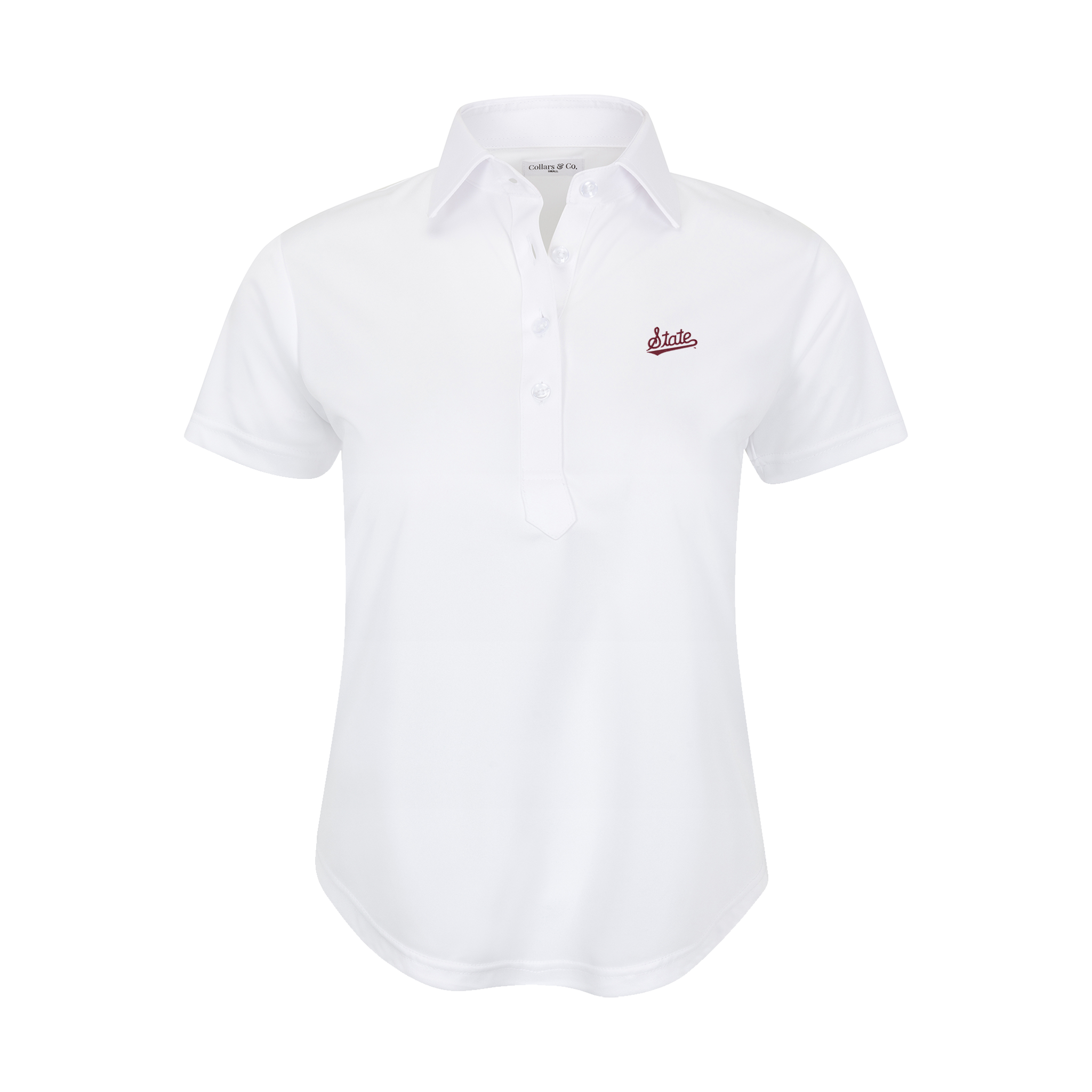 Mississippi State Women's Cap Sleeve Semi Spread Polo White