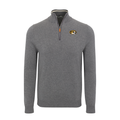 Missouri Grey with Grey Trim Luxury Touch Cotton and Cashmere Quarter Zip Sweater