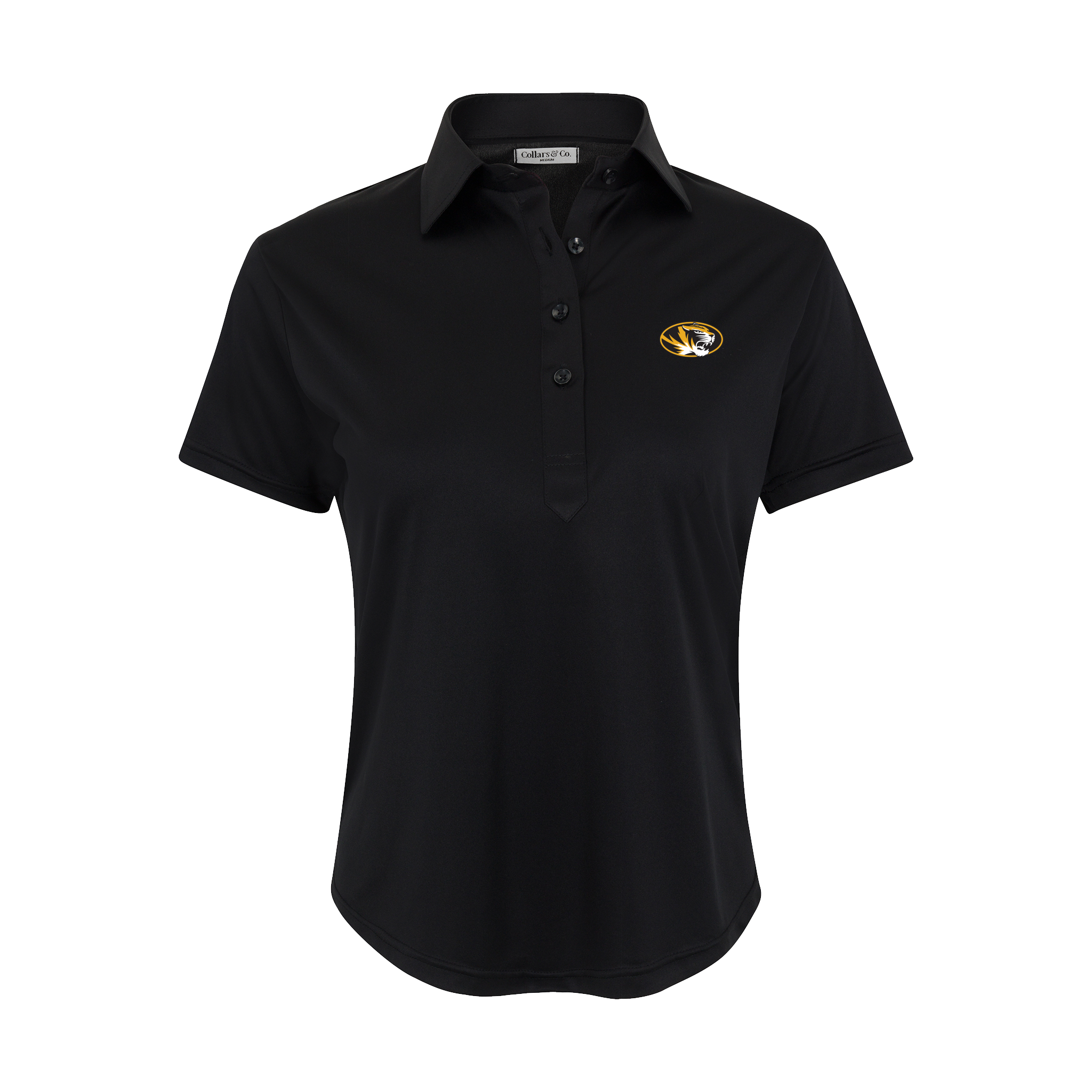 Missouri Women's Cap Sleeve Semi Spread Polo Black