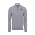 North Dakota State Grey Melange Cashmere Touch Australian Merino Quarter Zip Sweater