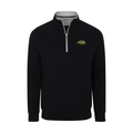 North Dakota State Heather Cloud Cotton Quarter Zip Pullover Black with Light Grey Trim