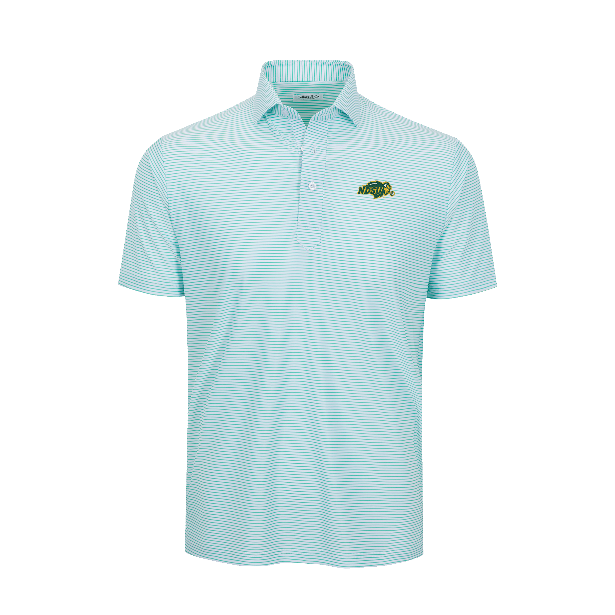 North Dakota State Featherweight Flex Polo Augusta Green Stripe