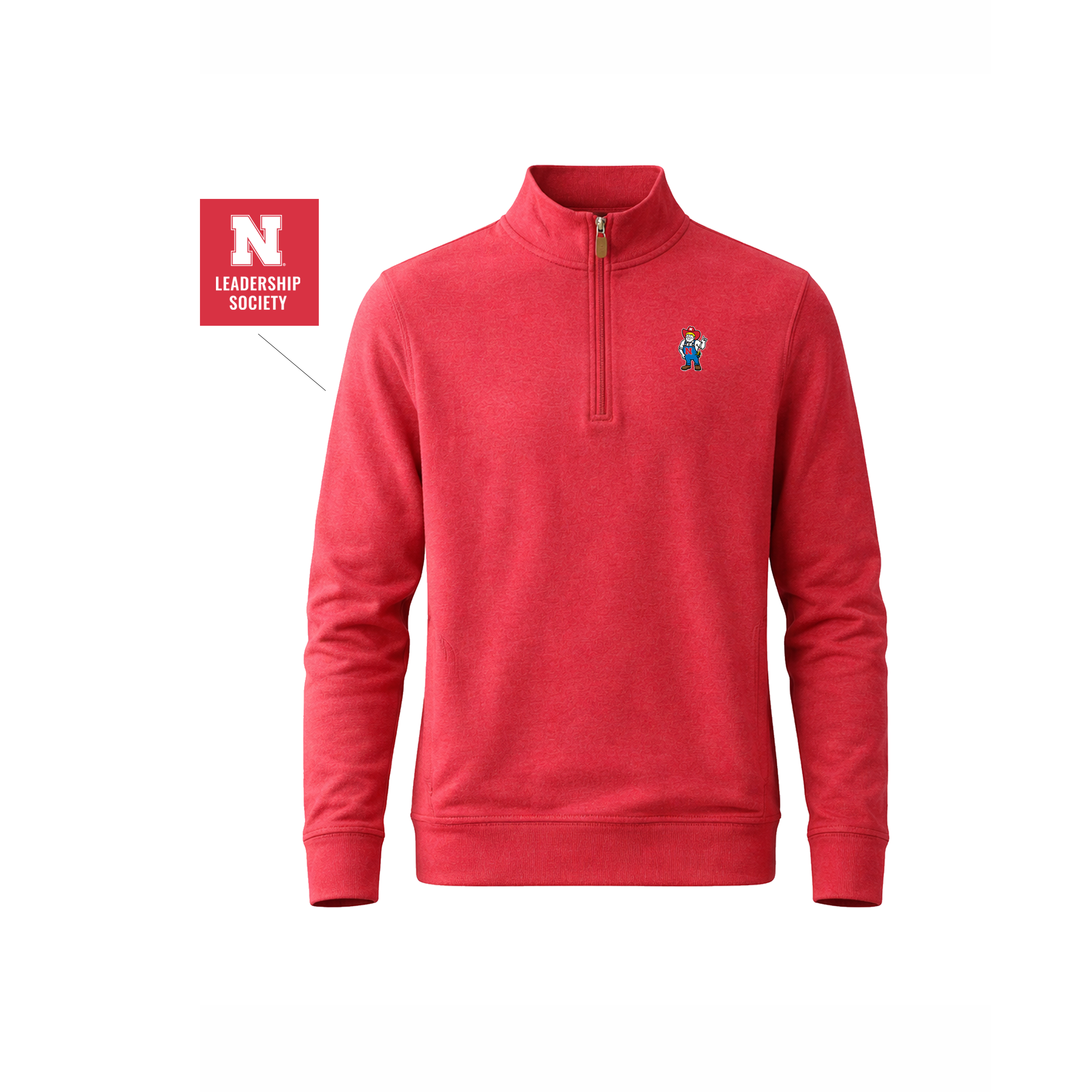 Nebraska Leadership Society Cloud Cotton Quarter Zip Red