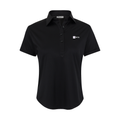 New York University Women's Cap Sleeve Semi Spread Polo Black