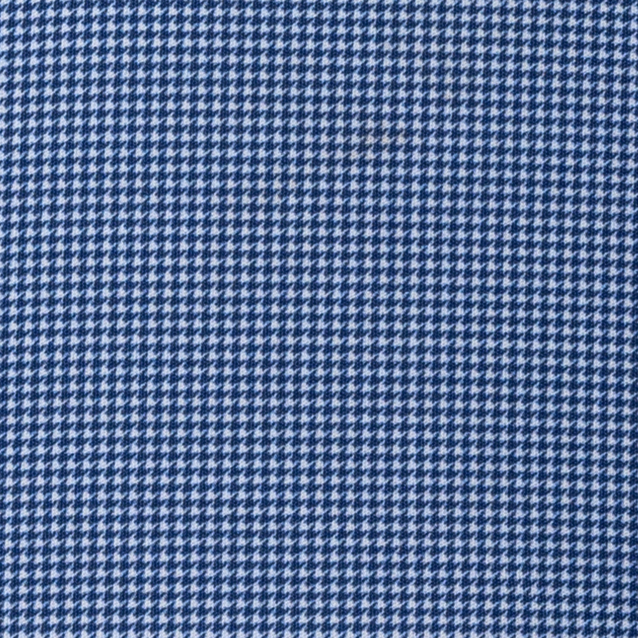 Quattro Flex Dress Shirt with Semi-Spread Collar Navy Houndstooth