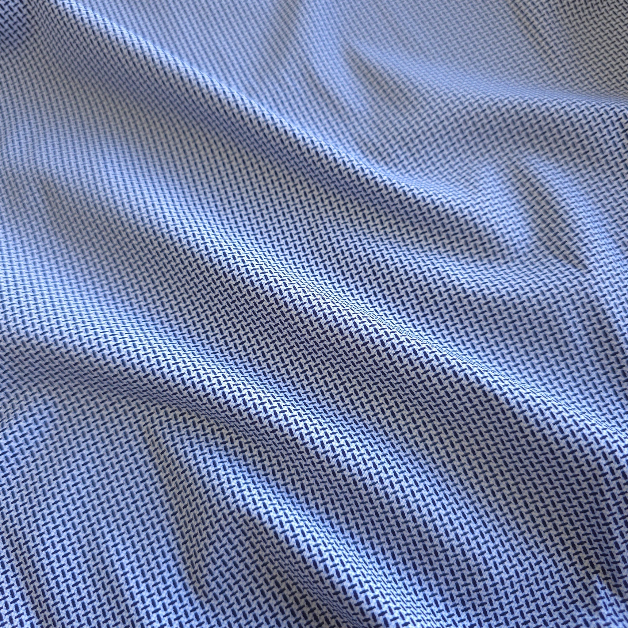 Apex Performance Dress Shirt Semi-Spread Collar Navy Mini Basketweave