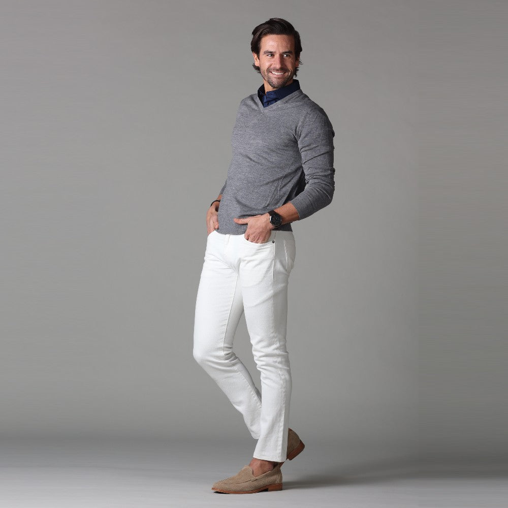 Semi-Spread Collar Polo Navy Relaxed
