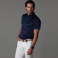 Semi-Spread Collar Polo Navy Relaxed