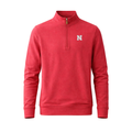 Nebraska Cloud Cotton Quarter Zip Pullover Sunset Red