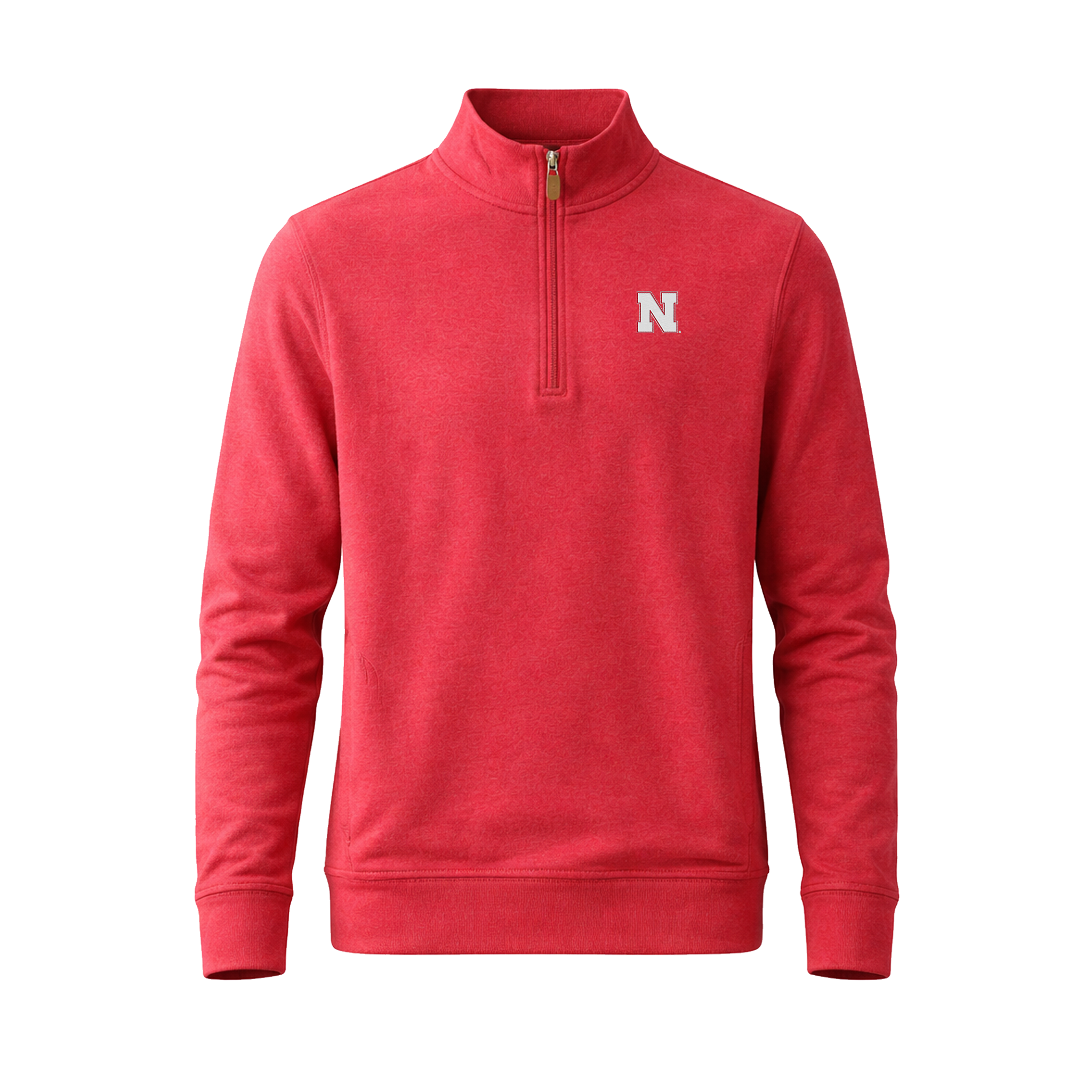 Nebraska Cloud Cotton Quarter Zip Pullover Sunset Red
