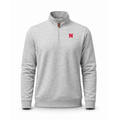 Nebraska Heather Cloud Cotton Quarter Zip Pullover Light Grey