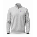 New York University Heather Cloud Cotton Quarter Zip Pullover Light Grey