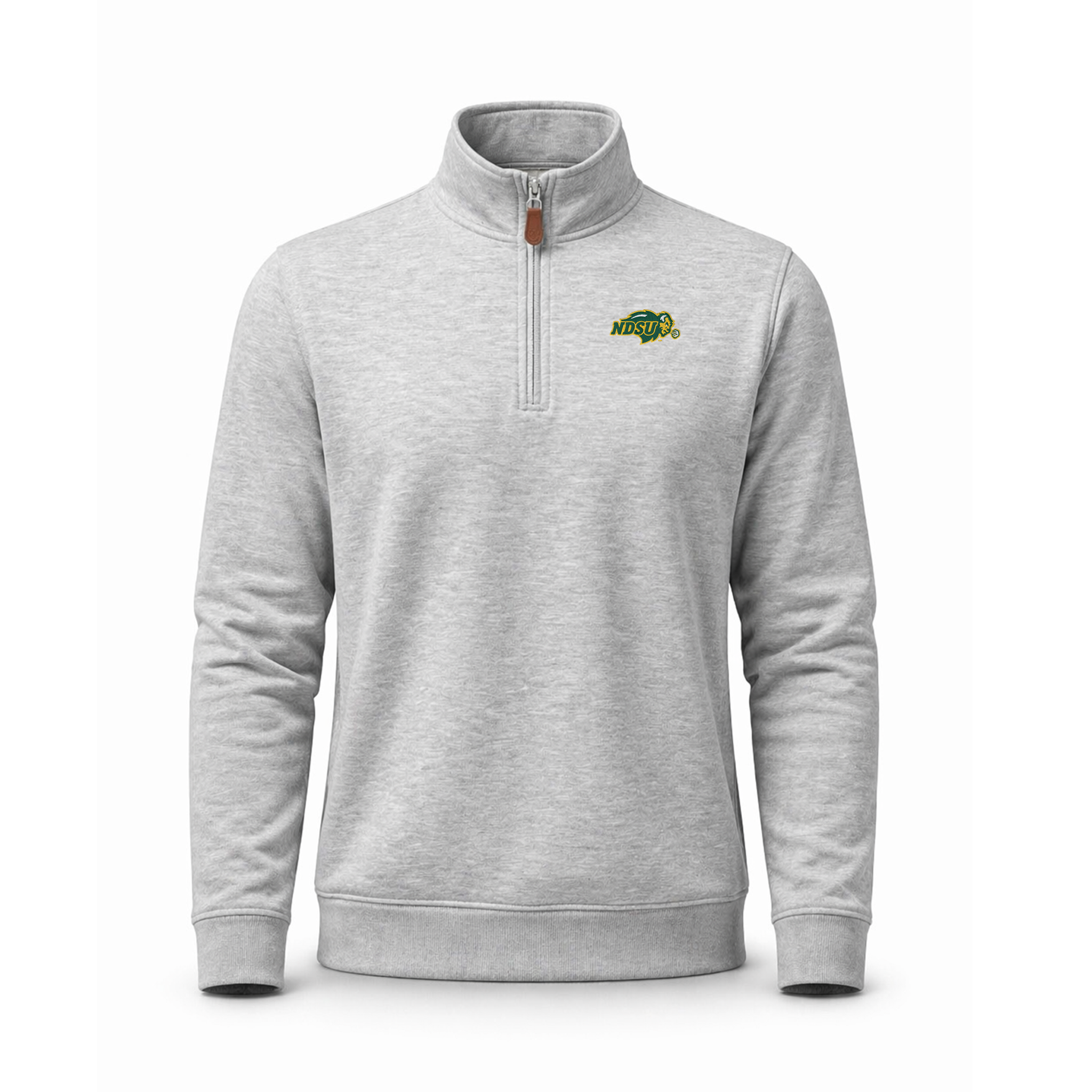 North Dakota State Heather Cloud Cotton Quarter Zip Pullover Light Grey