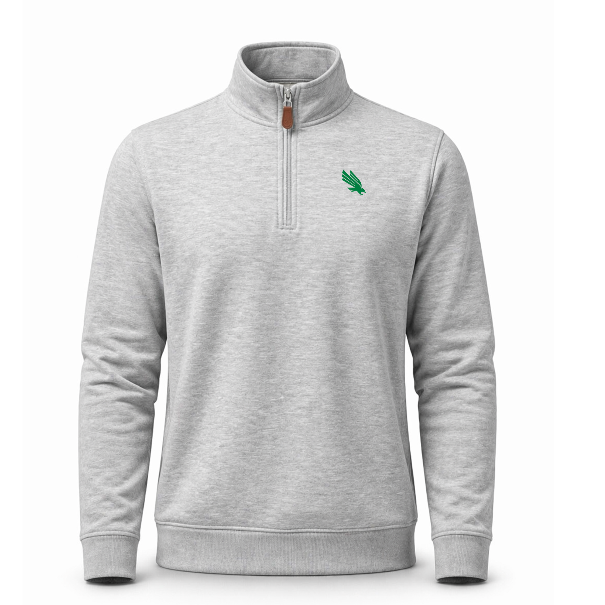 North Texas Heather Cloud Cotton Quarter Zip Pullover Light Grey