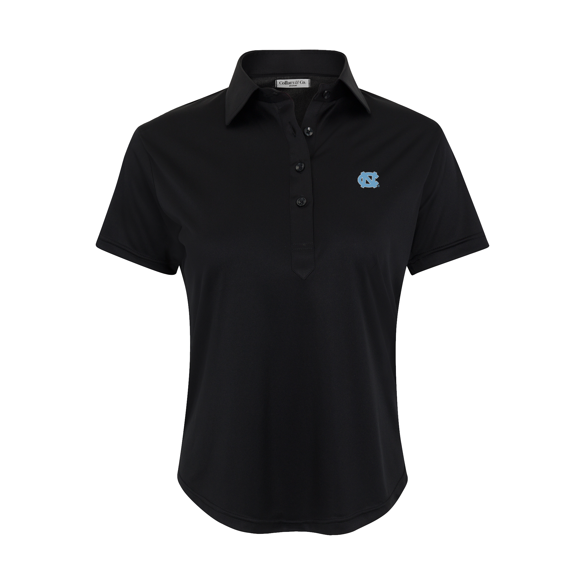 North Carolina Women's Cap Sleeve Semi Spread Polo Black