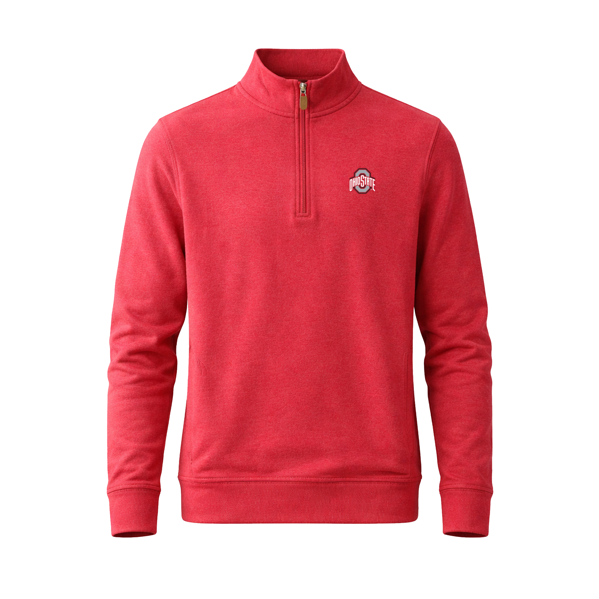 Ohio State Cloud Cotton Quarter Zip Pullover Sunset Red