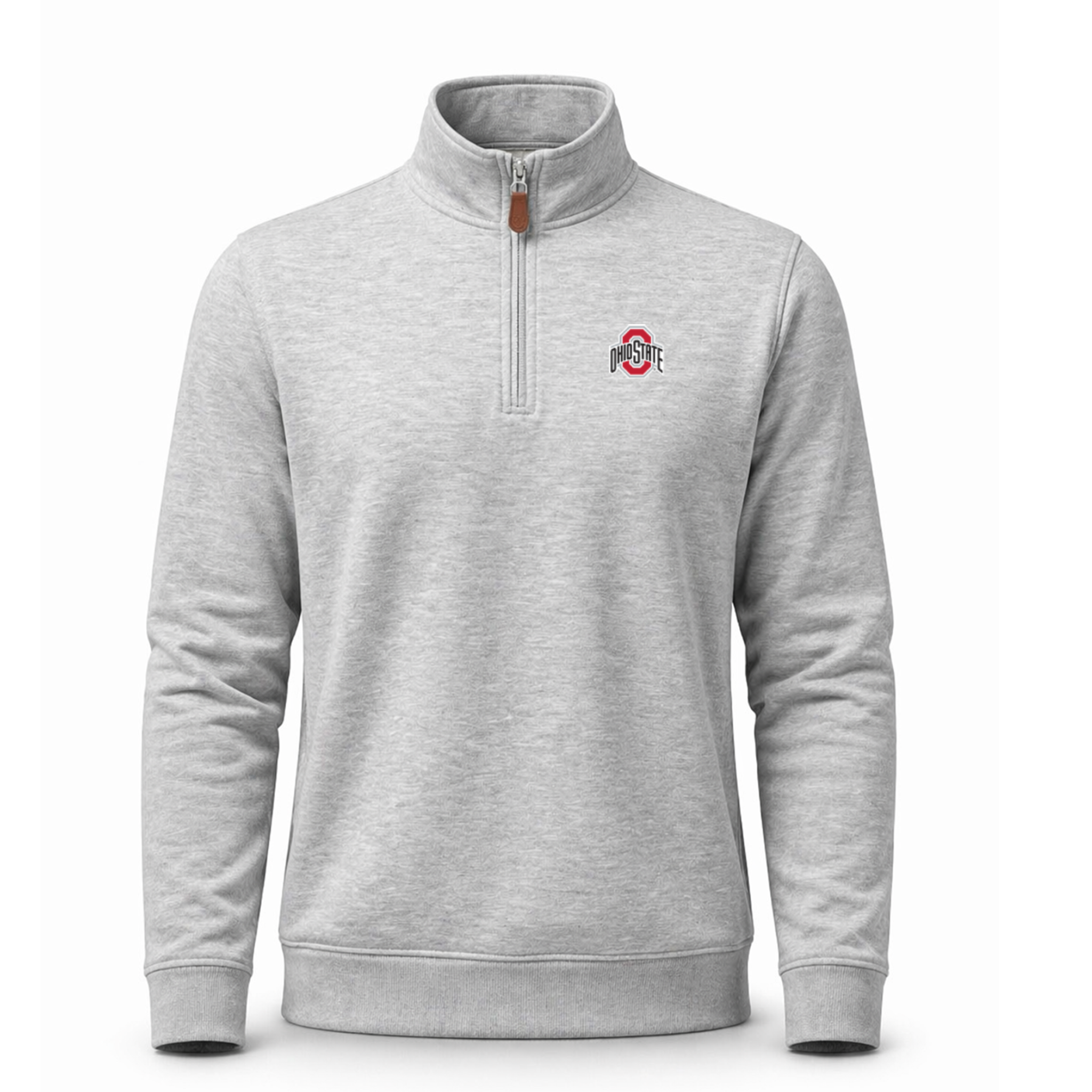 Ohio State Heather Cloud Cotton Quarter Zip Pullover Light Grey