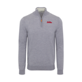 Ole Miss Grey Melange Cashmere Touch Australian Merino Quarter Zip Sweater