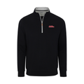 Ole Miss Heather Cloud Cotton Quarter Zip Pullover Black with Light Grey Trim