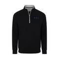 Collars & Co. Phi Beta Sigma Heather Cloud Cotton Quarter Zip Pullover Black with Light Grey Trim
