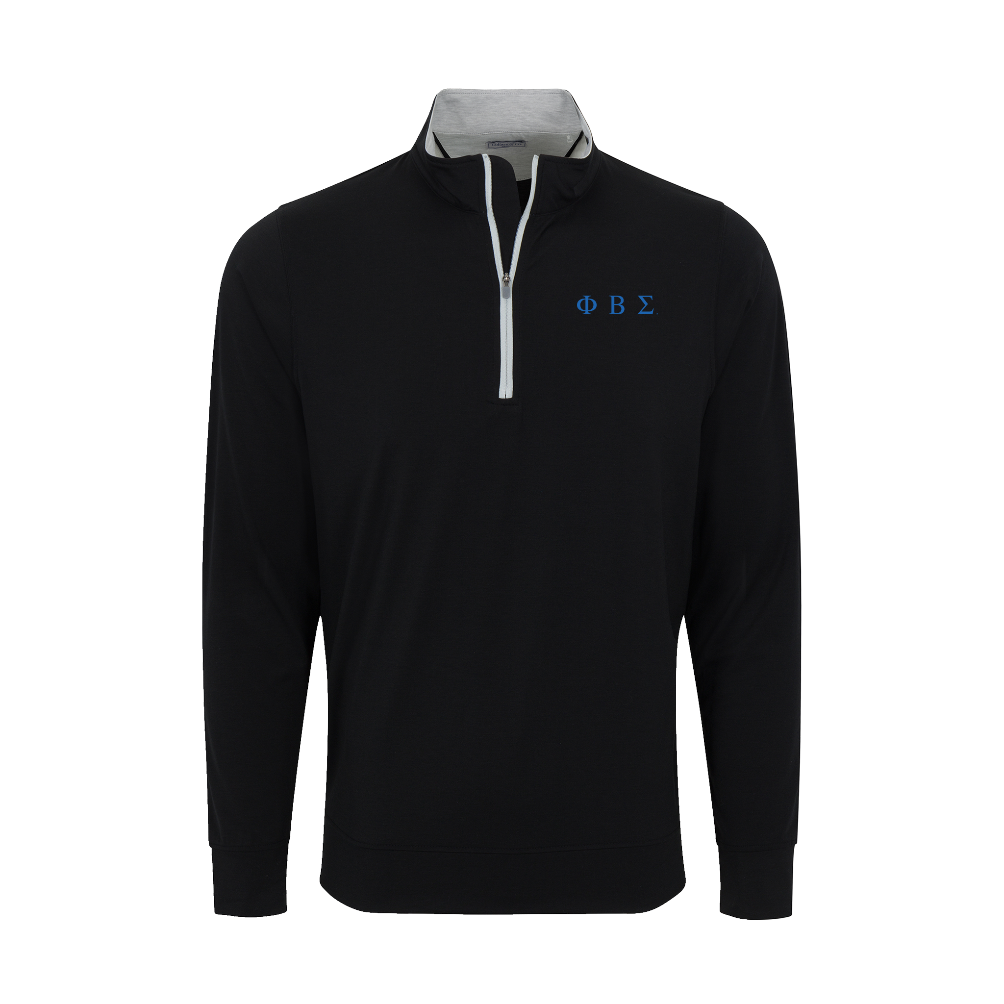 Collars & Co. Phi Beta Sigma DriRelease® Performance Pullover Black with Light Grey Trim