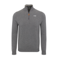 Collars & Co. Phi Gamma Delta Grey with Grey Trim Luxury Touch Cotton and Cashmere Quarter Zip Sweater