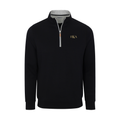 Collars & Co. Pi Kappa Alpha Heather Cloud Cotton Quarter Zip Pullover Black with Light Grey Trim