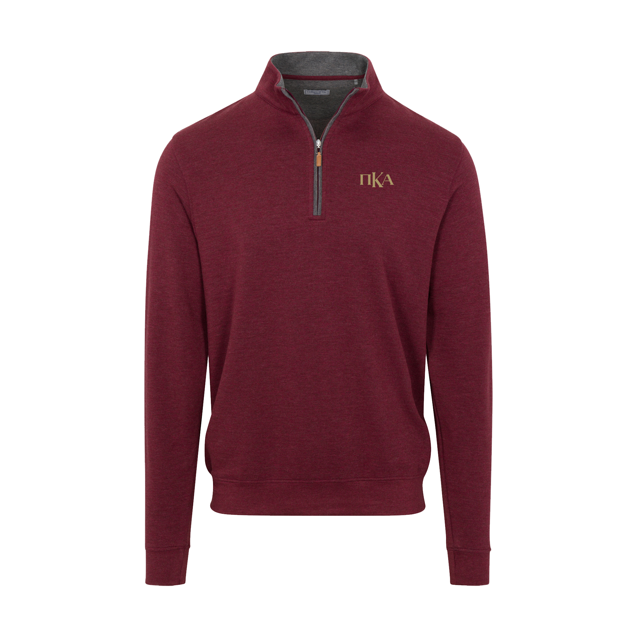 Collars & Co. Pi Kappa Alpha Merlot Heather Cloud Cotton Quarter Zip Pullover