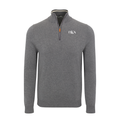 Collars & Co. Pi Kappa Alpha Grey with Grey Trim Luxury Touch Cotton and Cashmere Quarter Zip Sweater