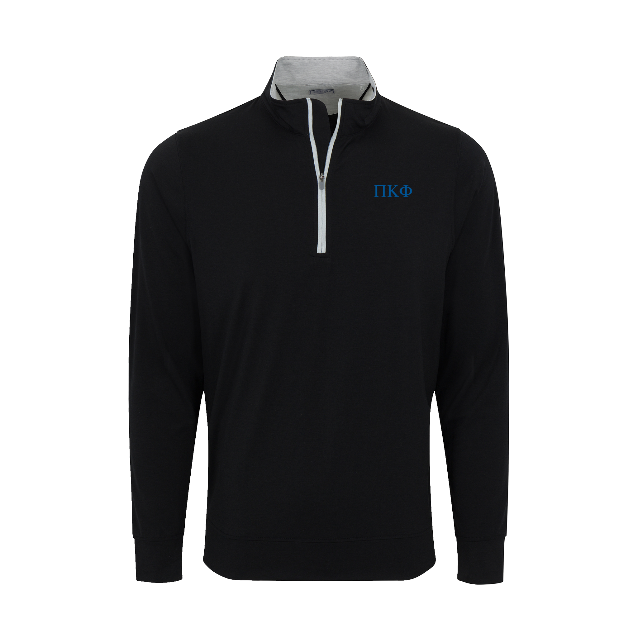 Collars & Co. Pi Kappa Phi DriRelease® Performance Pullover Black with Light Grey Trim
