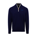 Collars & Co. Pi Kappa Phi Navy with White Trim Luxury Touch Cotton and Cashmere Quarter Zip Sweater