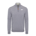 Collars & Co. Phi Kappa Psi Grey Melange Cashmere Touch Australian Merino Quarter Zip Sweater