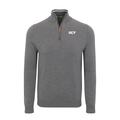 Collars & Co. Phi Kappa Psi Grey with Grey Trim Luxury Touch Cotton and Cashmere Quarter Zip Sweater