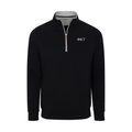 Collars & Co. Phi Kappa Tau Heather Cloud Cotton Quarter Zip Pullover Black with Light Grey Trim