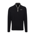Collars & Co. Phi Kappa Tau Black with White Trim Luxury Touch Cotton and Cashmere Quarter Zip Sweater