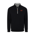 Collars & Co. Psi Upsilon Heather Cloud Cotton Quarter Zip Pullover Black with Light Grey Trim